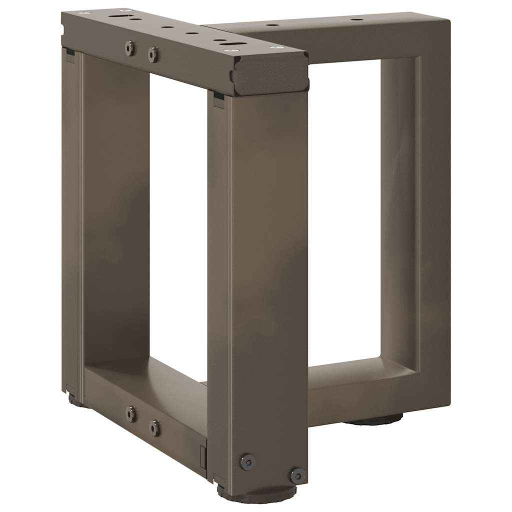 Gambe per Tavolino da Caffè a Forma di T 2 pz Nere 30x25x(30-31) cm Acciaio