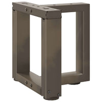 Gambe per Tavolino da Caffè a Forma di T 2 pz Nere 30x25x(30-31) cm Acciaio