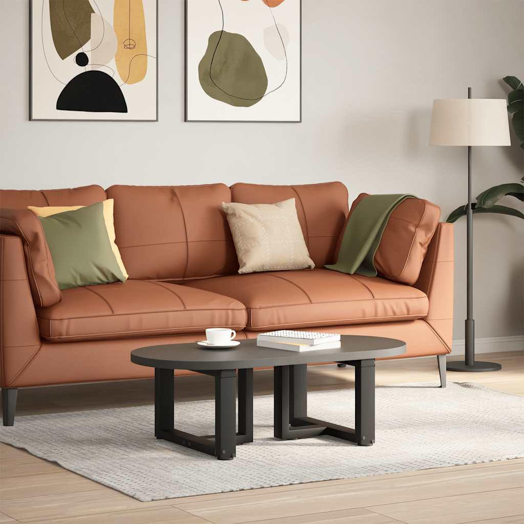 Gambe per Tavolino da Caff¨¨ a Forma di T 2 pz-Set di 2 Gamba per Tavolo Nere 40x25x(30-31) cm Acciaio 645518