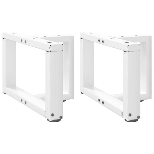 Set di 2 gambe robuste a T per tavolino da caffè 40 x 25 x 30 cm con piedini regolabili design moderno acciaio bianco 02_0057275