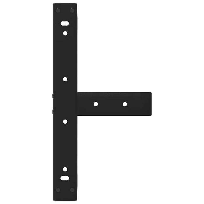 Gambe per Tavolino da Caff¨¨ a Forma di T 2 pz-Set di 2 Gamba per Tavolo Nere 50x25x(30-31) cm Acciaio 462674