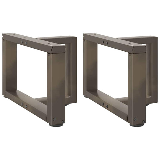Set di 2 gambe regolabili a forma di T per tavolino da caffè 50 x 25 x 30 cm design moderno acciaio nero 02_0057281