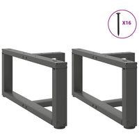 Gambe per Tavolino da Caff¨¨ a Forma di T 2 pz-Set di 2 Gamba per Tavolo Antracite 60x25x(30-31) cm Acciaio