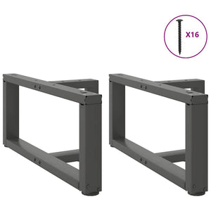Gambe per Tavolino da Caff¨¨ a Forma di T 2 pz-Set di 2 Gamba per Tavolo Antracite 60x25x(30-31) cm Acciaio