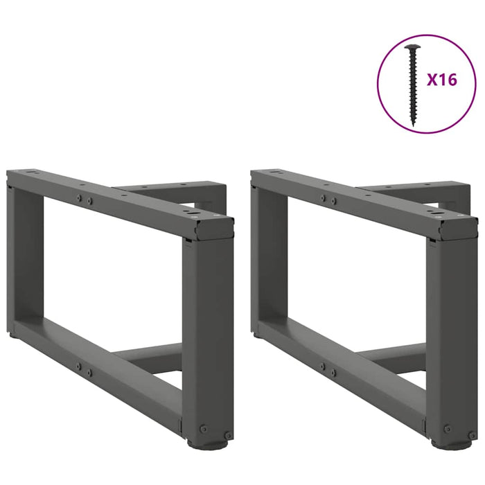 Gambe per Tavolino da Caff¨¨ a Forma di T 2 pz-Set di 2 Gamba per Tavolo Antracite 60x25x(30-31) cm Acciaio