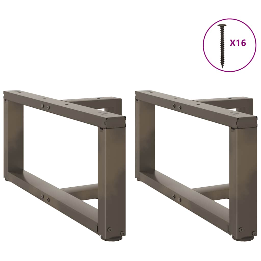 Gambe per Tavolino da Caffè a Forma di T 2 pz Nere 60x25x(30-31) cm Acciaio