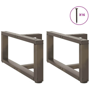 Gambe per Tavolino da Caffè a Forma di T 2 pz Nere 60x25x(30-31) cm Acciaio
