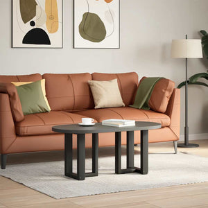 Gambe per Tavolino da Caff¨¨ a Forma di T 2 pz-Set di 2 Gamba per Tavolo Nere 38x25x(42-43) cm Acciaio 626643