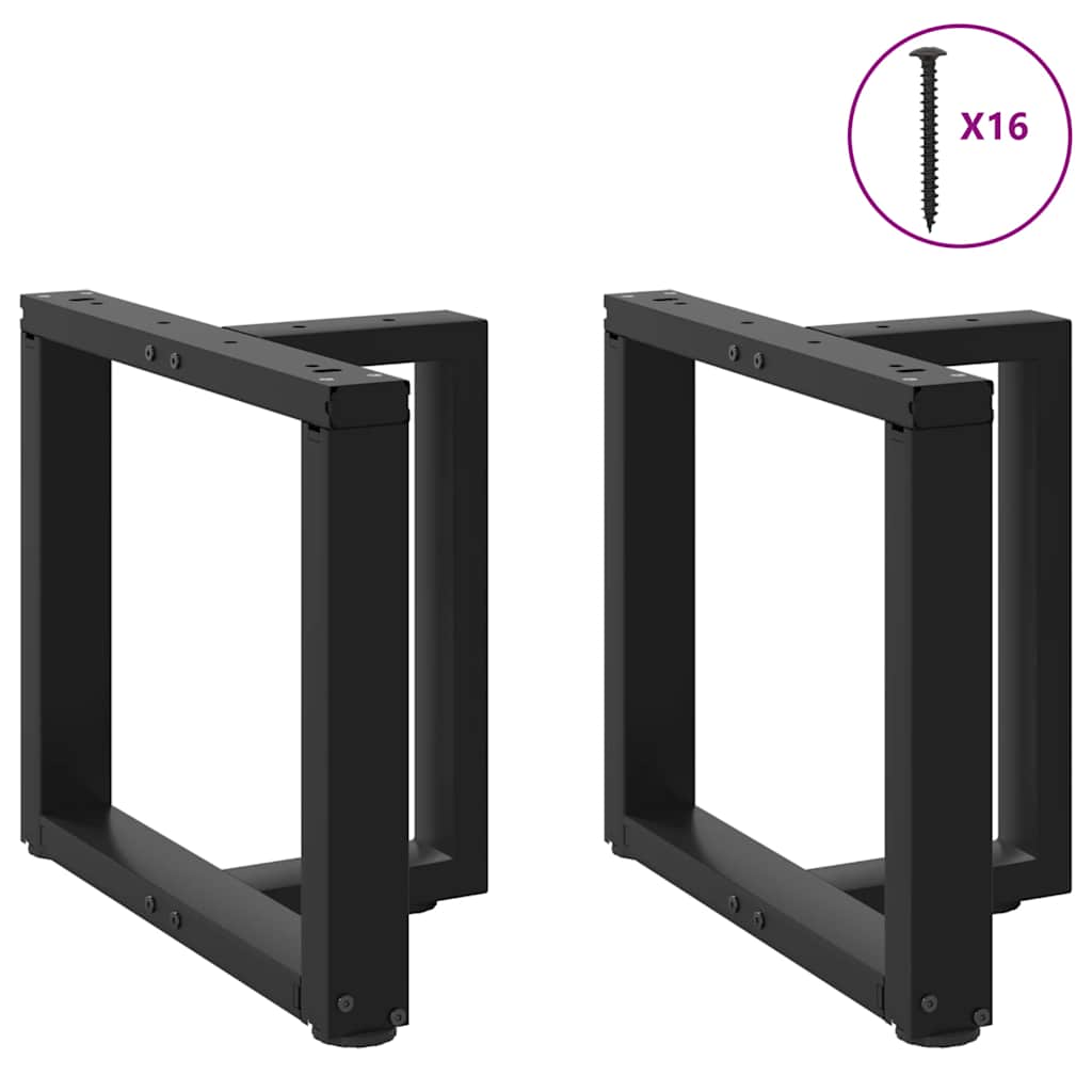 Gambe per Tavolino da Caffè a Forma di T 2 pz Nere 50x25x(42-43) cm Acciaio
