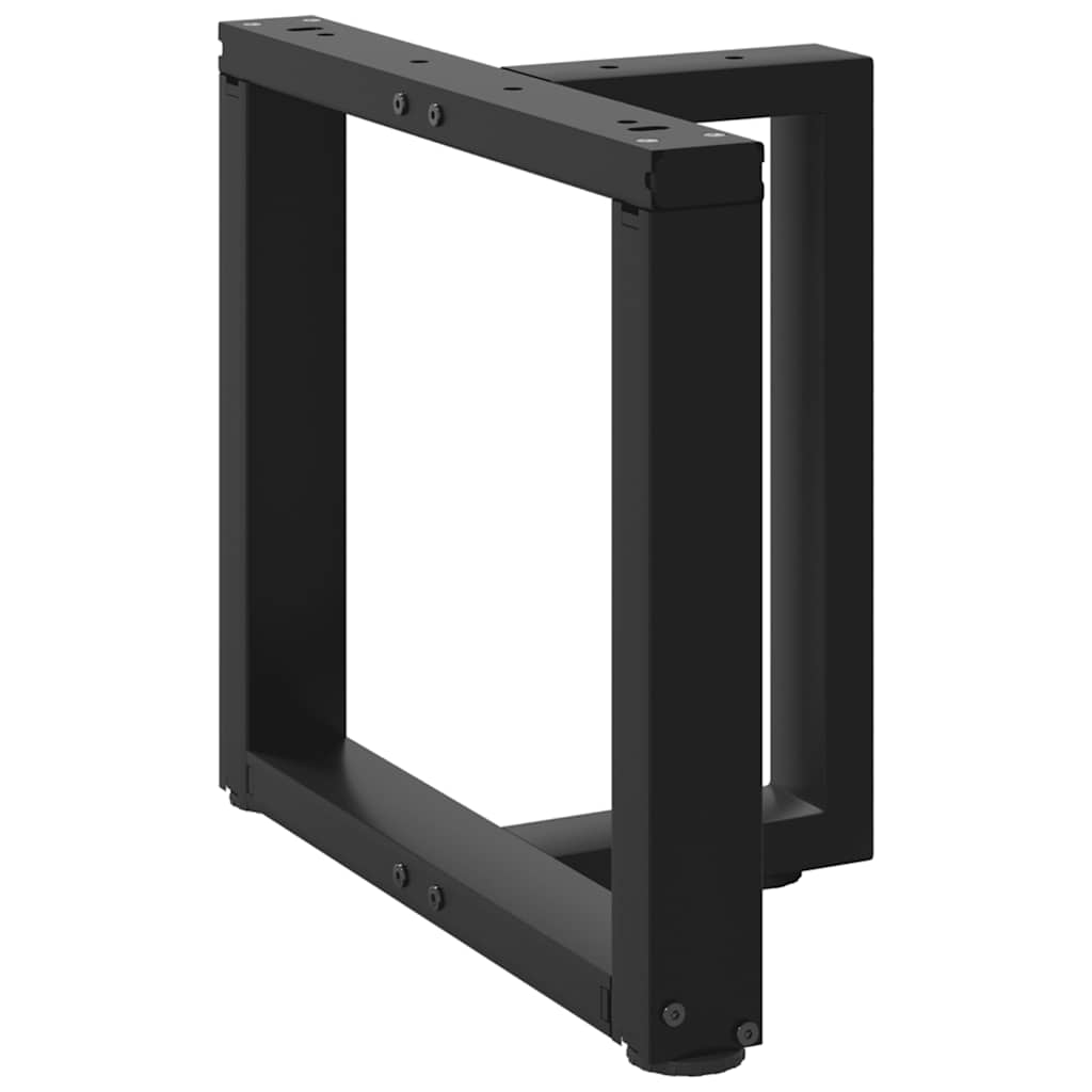 Gambe per Tavolino da Caffè a Forma di T 2 pz Nere 50x25x(42-43) cm Acciaio