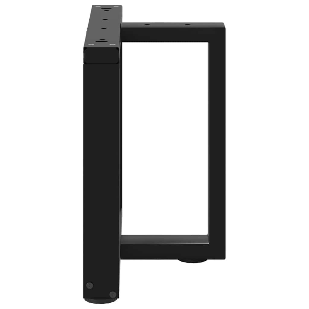 Gambe per Tavolino da Caffè a Forma di T 2 pz Nere 50x25x(42-43) cm Acciaio