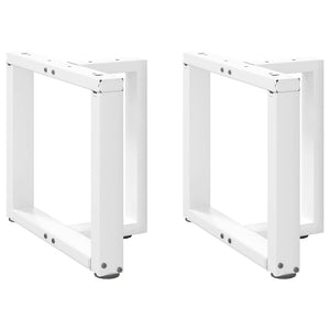 Gambe per Tavolino da Caffè a Forma di T 2 pz Bianche 50x25x(42-43) cm Acciaio