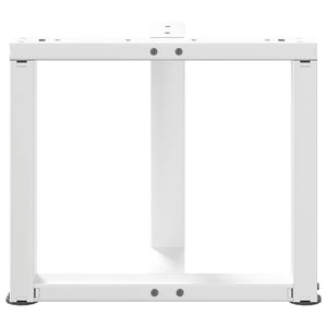 Gambe Tavolino da Caffè a T 2 pz Bianco 50x25x(42-43)cm Acciaio 4013029