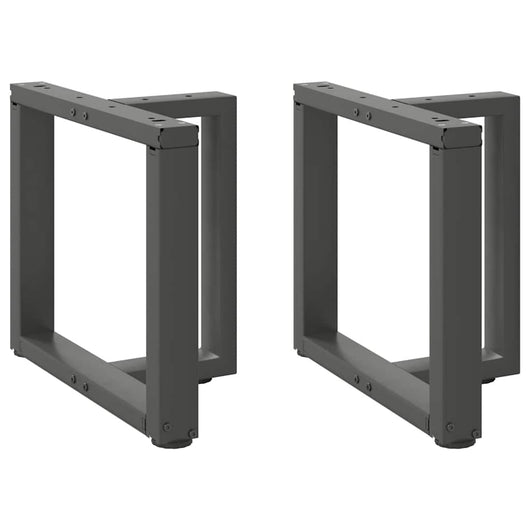 Set di 2 gambe regolabili a forma di T per tavolino da caffè 50 x 25 x 43 cm design moderno acciaio antracite 02_0057300