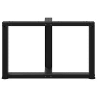 Gambe per Tavolino da Caffè a Forma di T 2 pz Nere 60x25x(42-43) cm Acciaio 4013032