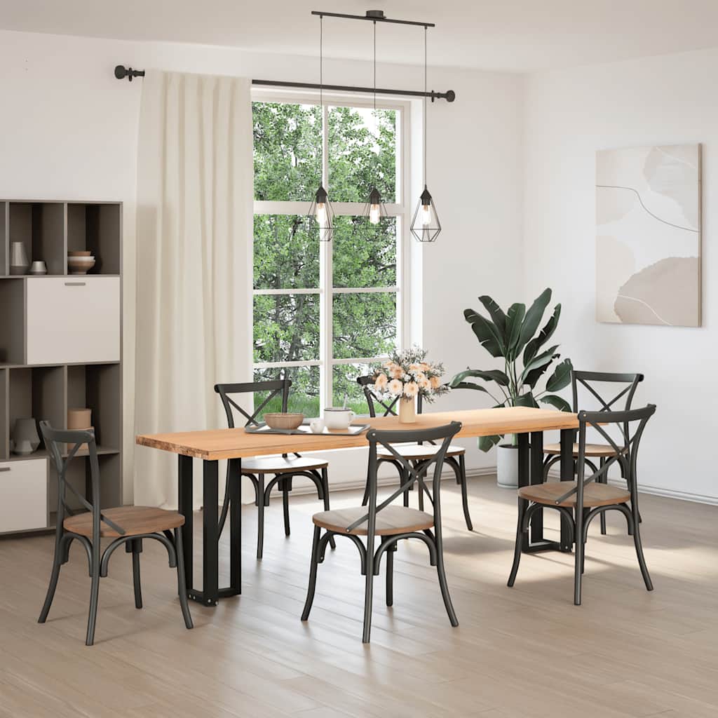 Gambe per Tavolo Consolle a Forma di T 2 pz Nere 25x28x(72-73) cm Acciaio 4013040