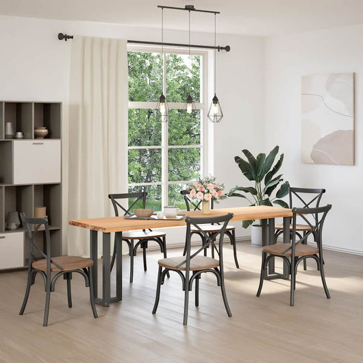 Gambe per tavolo consolle a T 2 pz Antracite 25x28x(72-73) cm Acciaio 4013042