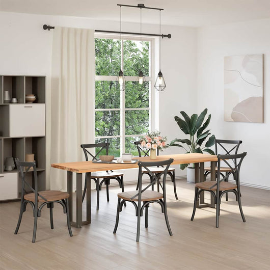 Gambe Tavolo Consolle a T 2 pz Naturale 25x28x(72-73)cm Acciaio 4013043