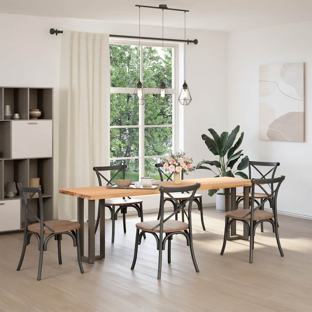 Gambe per Tavolo Consolle a Forma di T 2 pz Nere 38x25x(72-73) cm Acciaio 4013047