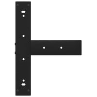 Gambe per tavolo da pranzo a forma di T 2 pz nere 50x35x(72-73) cm in acciaio