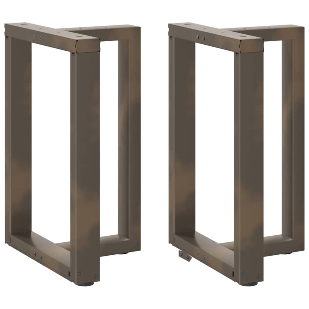 Gambe per tavolo da pranzo a forma di T 2 pz nere 60x35x(72-73) cm in acciaio
