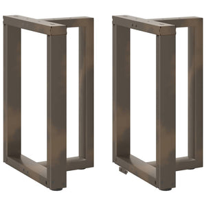 Gambe per tavolo da pranzo a forma di T 2 pz nere 60x35x(72-73) cm in acciaio