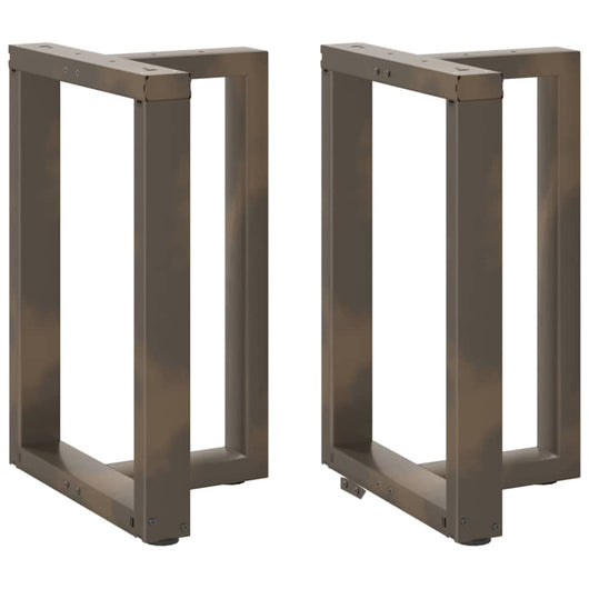 Gambe per tavolo da pranzo a forma di T 2 pz nere 60x35x(72-73) cm in acciaio