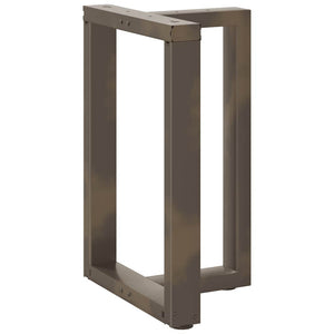 Gambe per tavolo da pranzo a forma di T 2 pz nere 60x35x(72-73) cm in acciaio