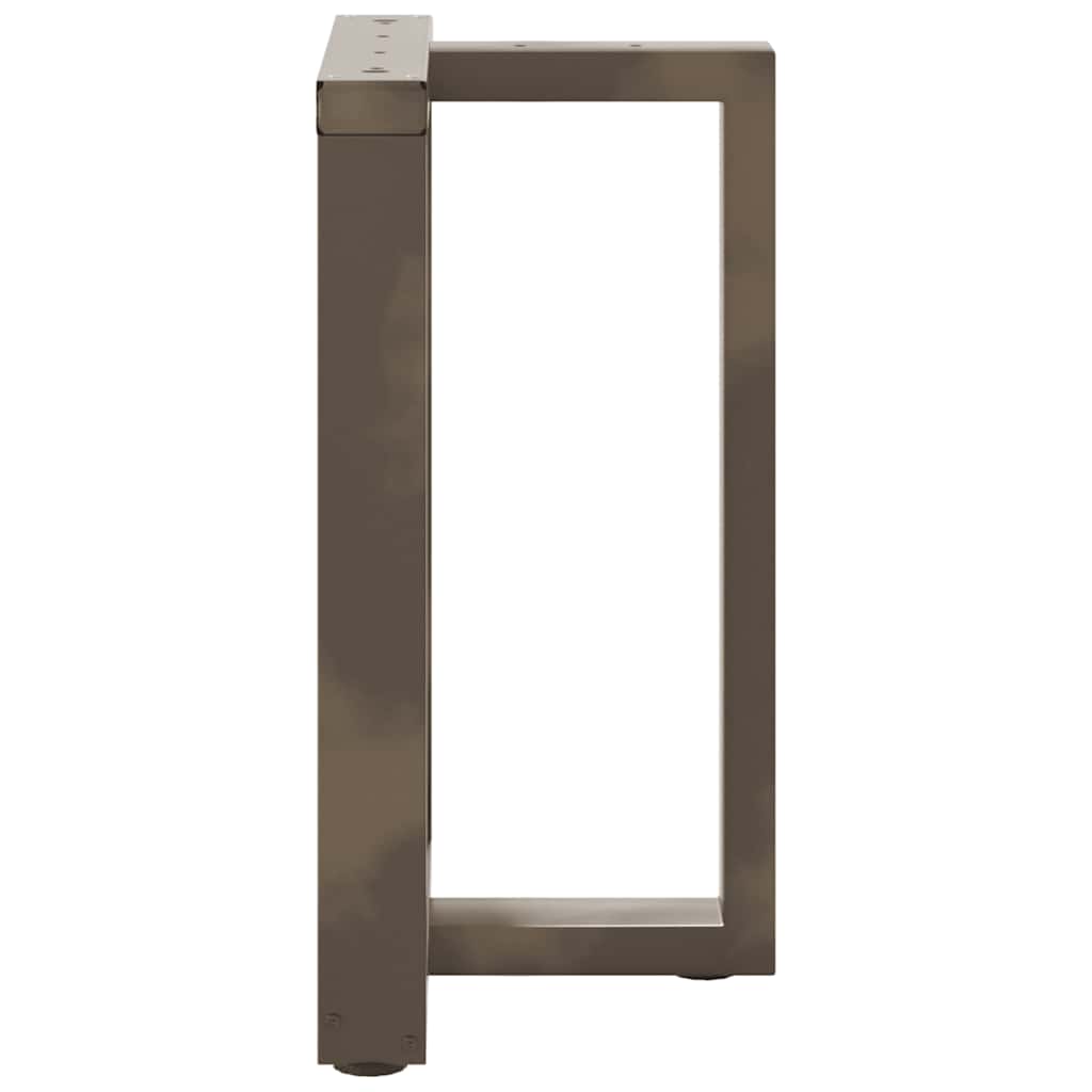 Gambe per tavolo da pranzo a forma di T 2 pz nere 60x35x(72-73) cm in acciaio