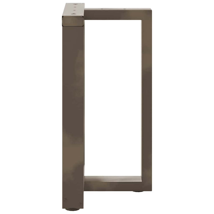 Gambe per tavolo da pranzo a forma di T 2 pz nere 60x35x(72-73) cm in acciaio