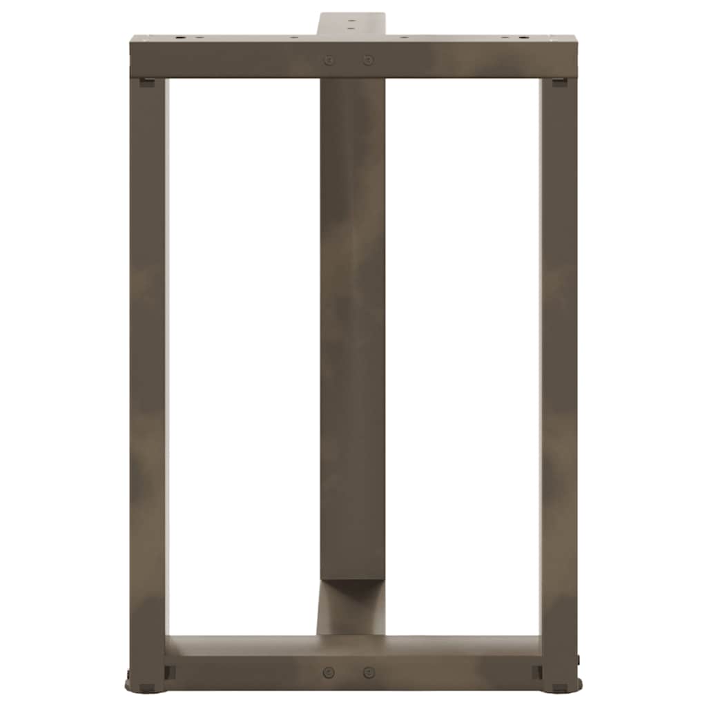 Gambe per tavolo da pranzo a forma di T 2 pz nere 60x35x(72-73) cm in acciaio