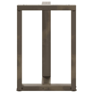 Gambe per tavolo da pranzo a forma di T 2 pz nere 60x35x(72-73) cm in acciaio