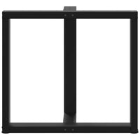 Gambe per tavolo da pranzo a forma di T 2 pz nere 70x35x(72-73) cm in acciaio 4013056