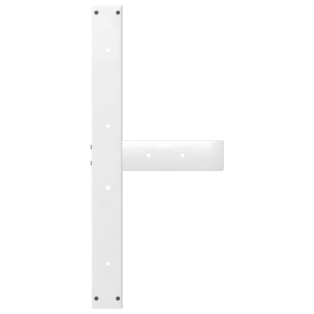 Gambe per tavolo da pranzo a forma di T 2 pz bianche 70x35x(72-73) cm in acciaio