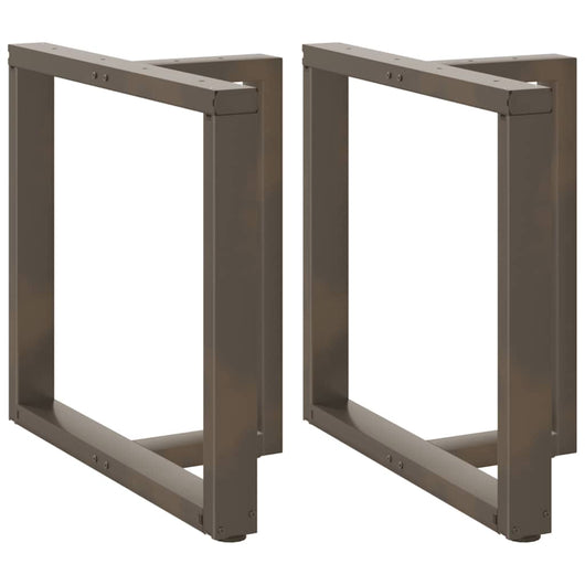 Set di 2 gambe regolabili a T per tavolo da pranzo per strutture robuste 70 x 35 x 73 cm acciaio nero 02_0057326