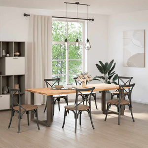 vidaXL Gambe per tavolo da pranzo a forma di T 2 pz nere 70x35x(72-73) cm in acciaio