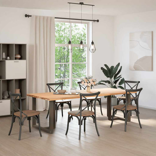 vidaXL Gambe per tavolo da pranzo a forma di T 2 pz nere 70x35x(72-73) cm in acciaio