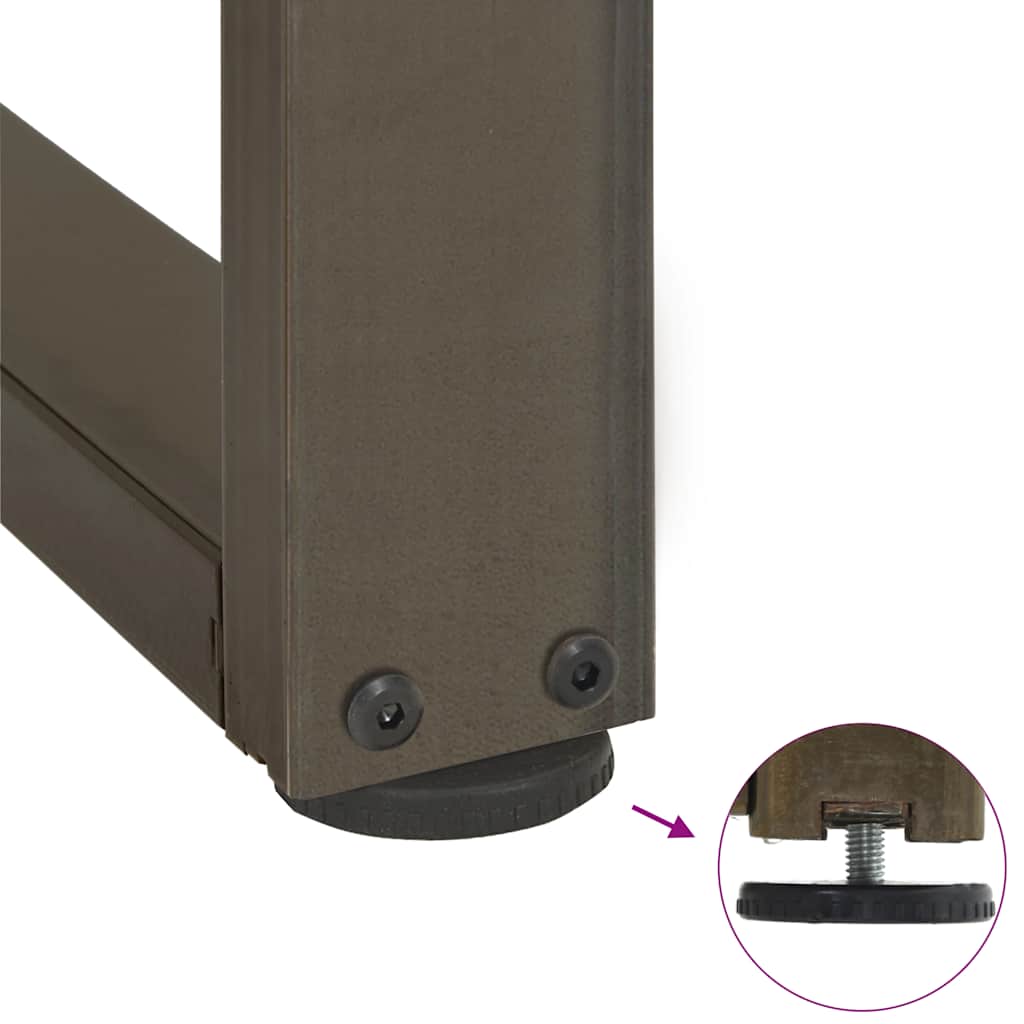vidaXL Gambe per tavolo da pranzo a forma di T 2 pz nere 70x35x(72-73) cm in acciaio