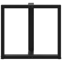 Gambe per tavolo da pranzo a forma di T 2 pz nere 80x35x(72-73) cm in acciaio