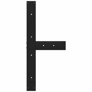 Gambe per tavolo da pranzo a forma di T 2 pz nere 80x35x(72-73) cm in acciaio