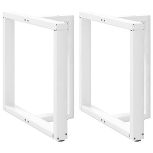 Gambe per tavolo da pranzo a forma di T 2 pz bianche 80x35x(72-73) cm in acciaio