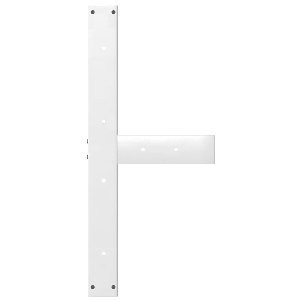 Gambe per tavolo da pranzo a forma di T 2 pz bianche 80x35x(72-73) cm in acciaio