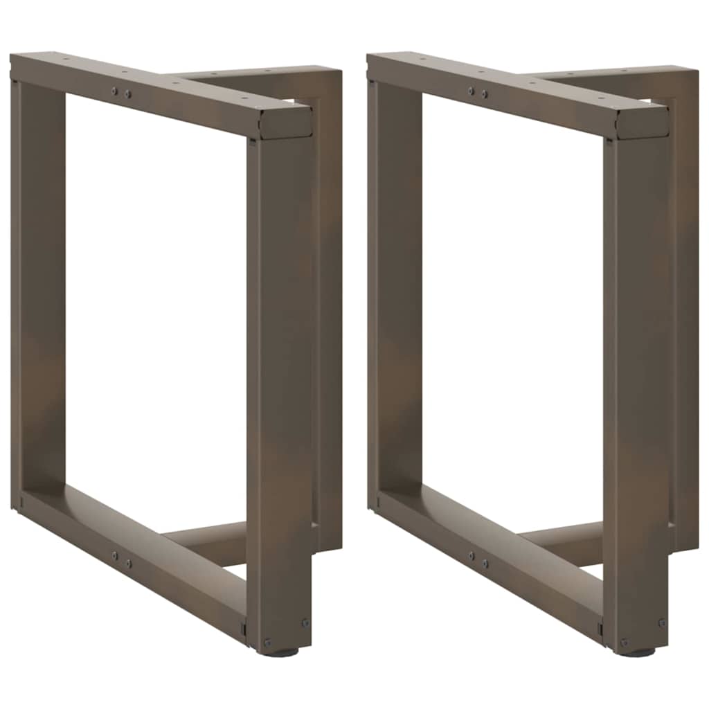 Gambe per tavolo da pranzo a forma di T 2 pz nere 80x35x(72-73) cm in acciaio