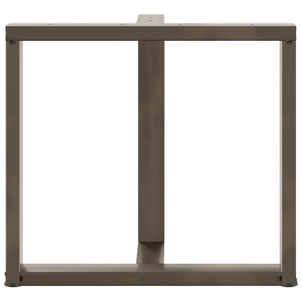 Gambe per tavolo da pranzo a forma di T 2 pz nere 80x35x(72-73) cm in acciaio