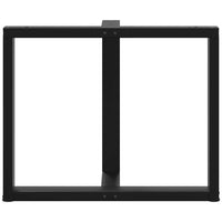 Gambe per tavolo da pranzo a forma di T 2 pz nere 90x35x(72-73) cm in acciaio 4013064