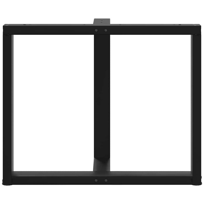 Gambe per tavolo da pranzo a forma di T 2 pz nere 90x35x(72-73) cm in acciaio 4013064