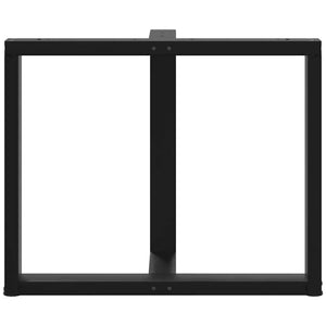 vidaXL Gambe per tavolo da pranzo a forma di T 2 pz nere 90x35x(72-73) cm in acciaio