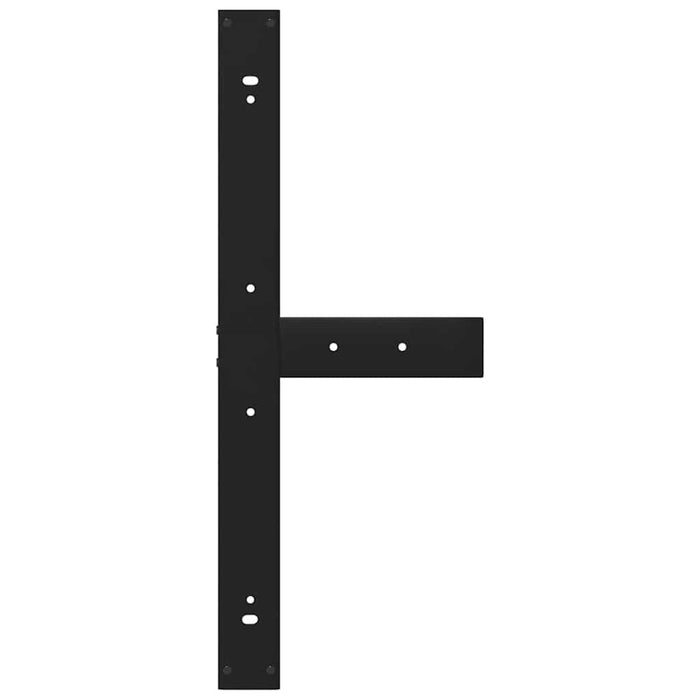 Gambe per tavolo da pranzo a forma di T 2 pz nere 90x35x(72-73) cm in acciaio 4013064