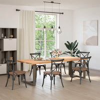 Gambe per tavolo da pranzo a forma di T 2 pz nere 90x35x(72-73) cm in acciaio 4013067