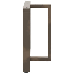 vidaXL Gambe per tavolo da pranzo a forma di T 2 pz nere 90x35x(72-73) cm in acciaio